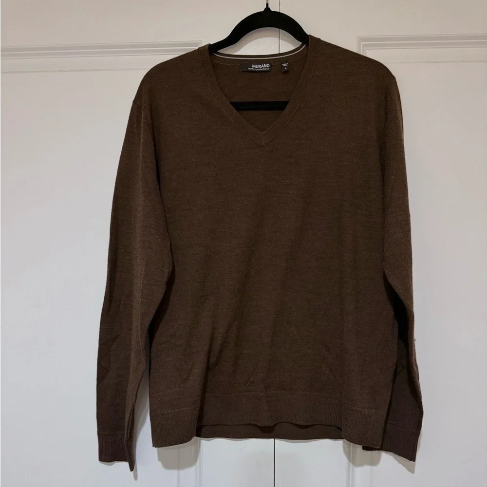 Murano Chocolate V-Neck Sweater
